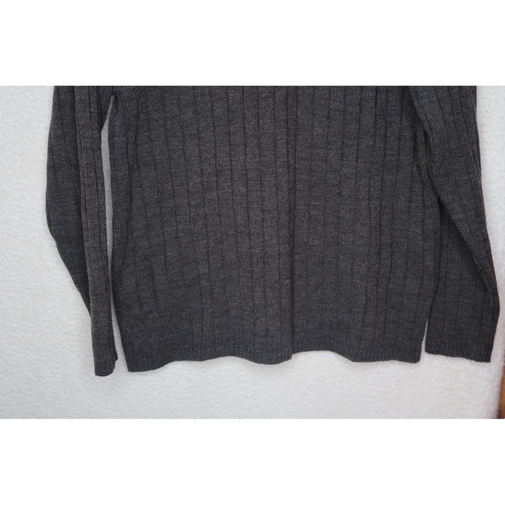 Nike Vintage Gray Knit Sweater Women's M / White Swoosh Logo Crewneck Pullover - Picture 9 of 10
